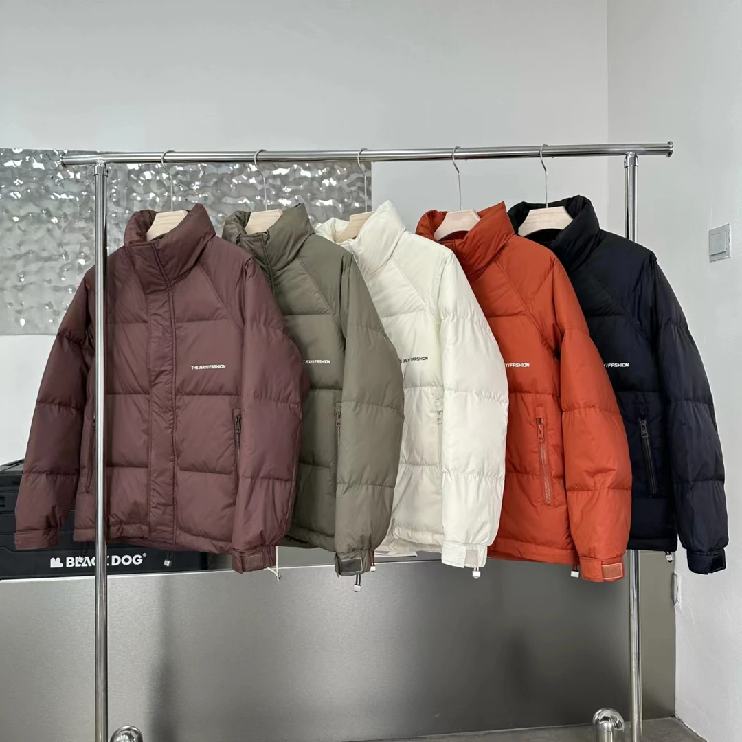 《穿街走巷》冬季新款加厚保暖立领纯色羽绒服9395