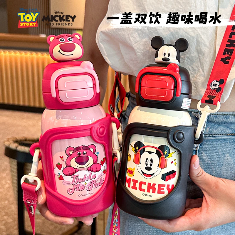 迪士尼2024草莓熊米奇保温杯卡通可爱小学生幼儿园女孩