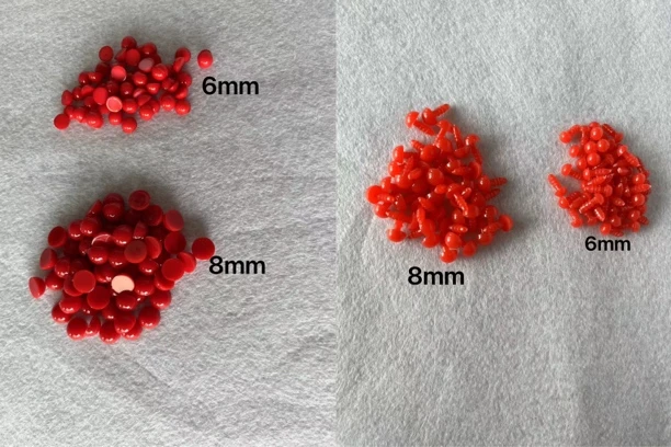 金钰手作玩偶红色可做眼睛鼻子嘴巴6mm和8mm各40颗共80颗，两个款