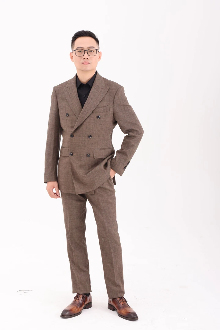 蓝色休闲职业套装男开衩男士修身西装8826