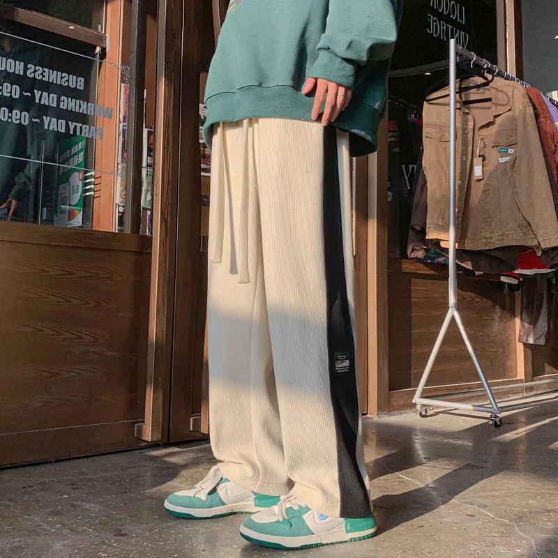 灯芯绒裤子男士秋冬季新款百搭潮牌运动卫裤美式加厚直筒休闲长裤