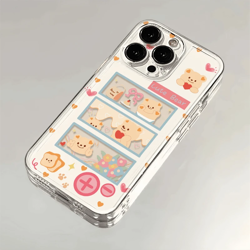 扭蛋机小熊苹果华为iPhone15/14promax/13/12/11手机壳xs软太空壳