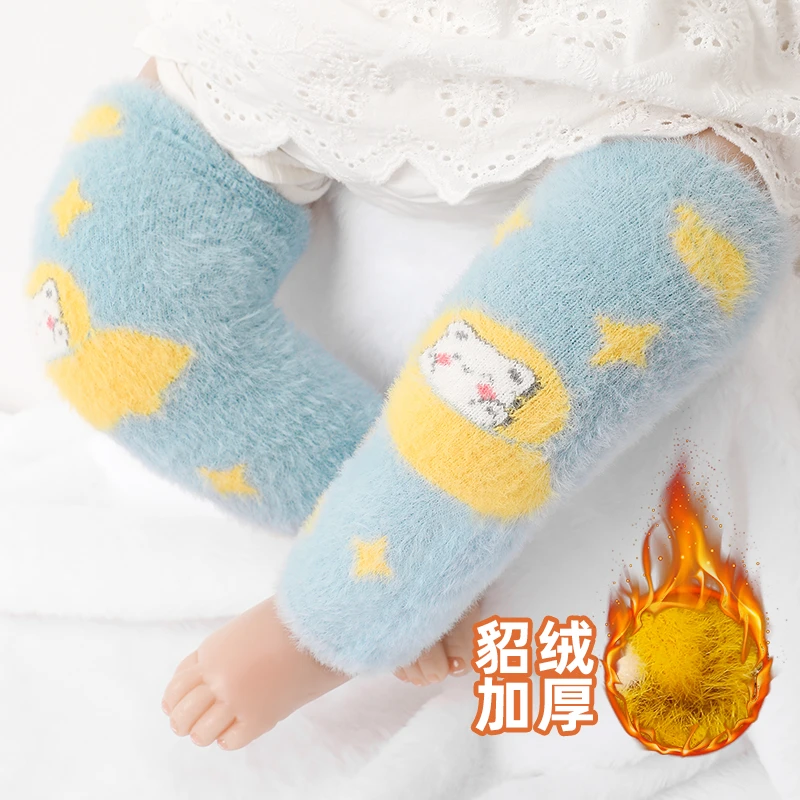 婴儿护腿袜套不勒腿冬季貂绒加绒加厚保暖冬天高弹儿童长筒腿套
