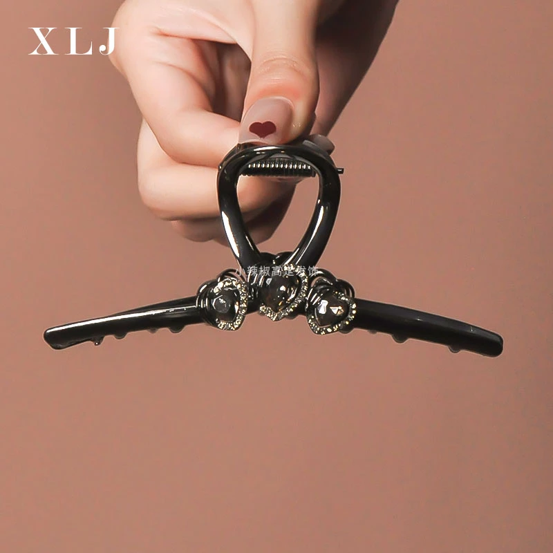 月光星辉-高级感黑色抓夹气质后脑勺盘发抓鲨鱼夹简约发卡发夹女