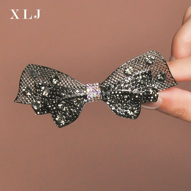 灿若繁星-韩国水钻发夹后脑勺半扎发卡网红头饰头夹子发饰蝴蝶结