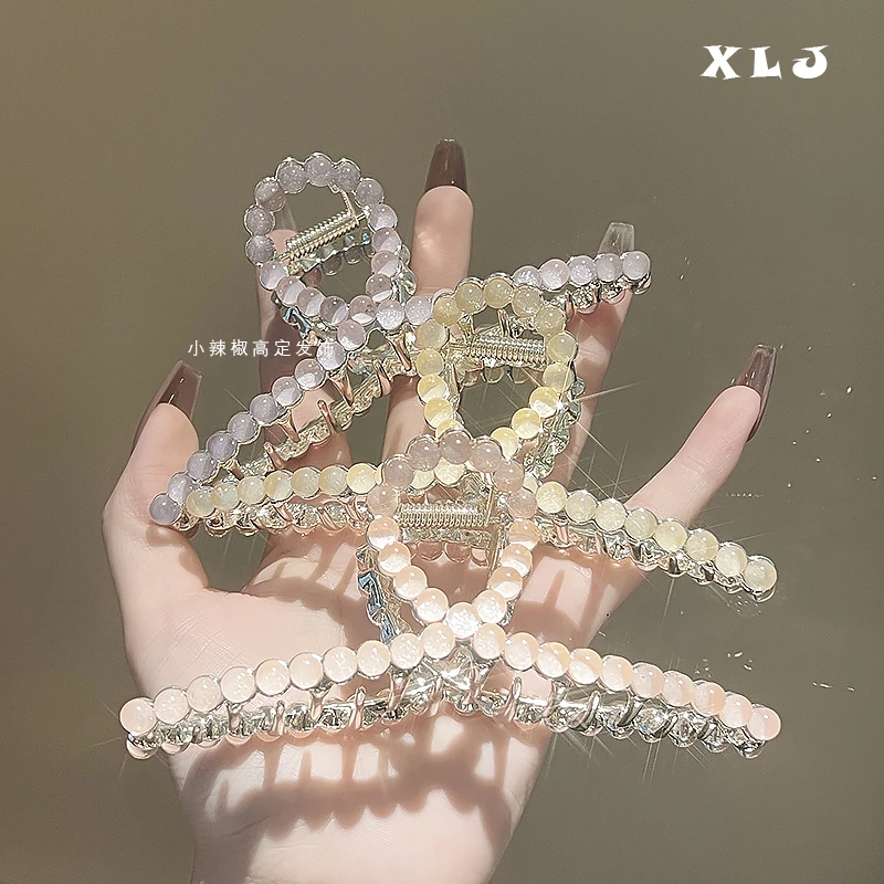 幻彩气质优雅ins抓夹发夹女后脑勺鲨鱼夹高级夹子网红盘发发饰