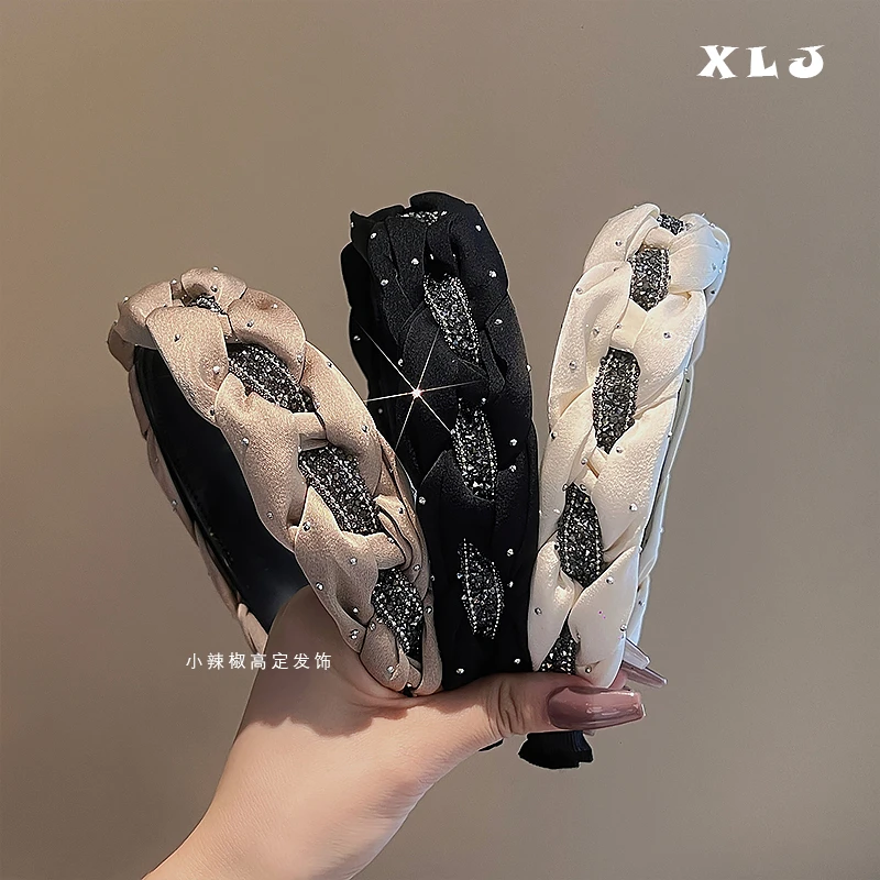 【亏本清仓最后5个不补差价】高颅顶发洗脸发箍女高级感水钻式