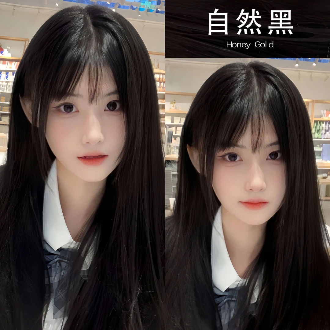 自然黑色染发剂遮盖白发自己在家泡泡染头发膏植物纯不伤发正品牌