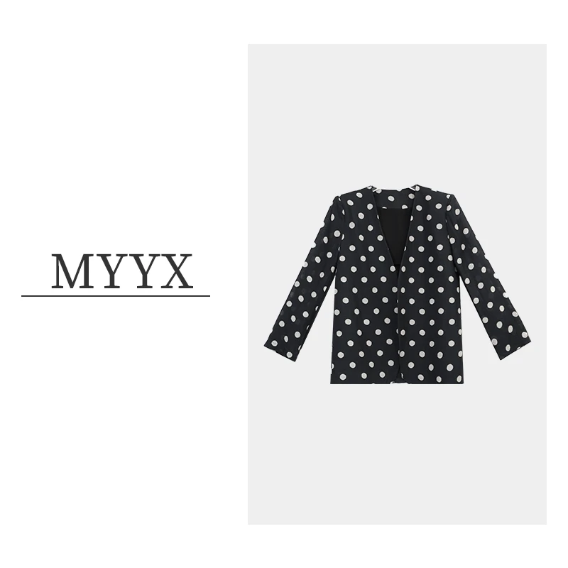 【美誉严选】设计师波点西服休闲时尚气质长袖女士外套W1574