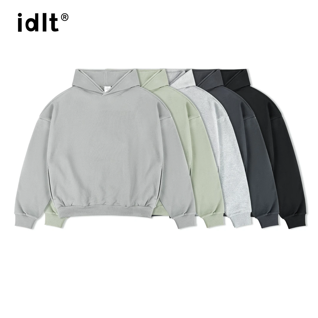 idlt 廓形帽衫400g落肩宽松卫衣棉基础款男女潮原创街头百搭N07