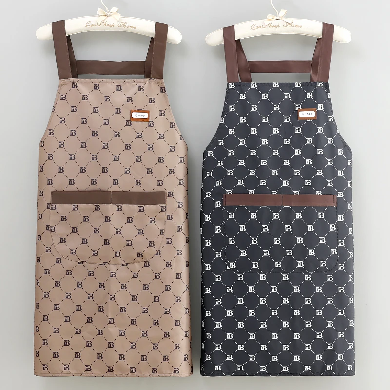 围腰时尚防水防油围裙厨房做饭干活家用洋气新款成人防油污工作服