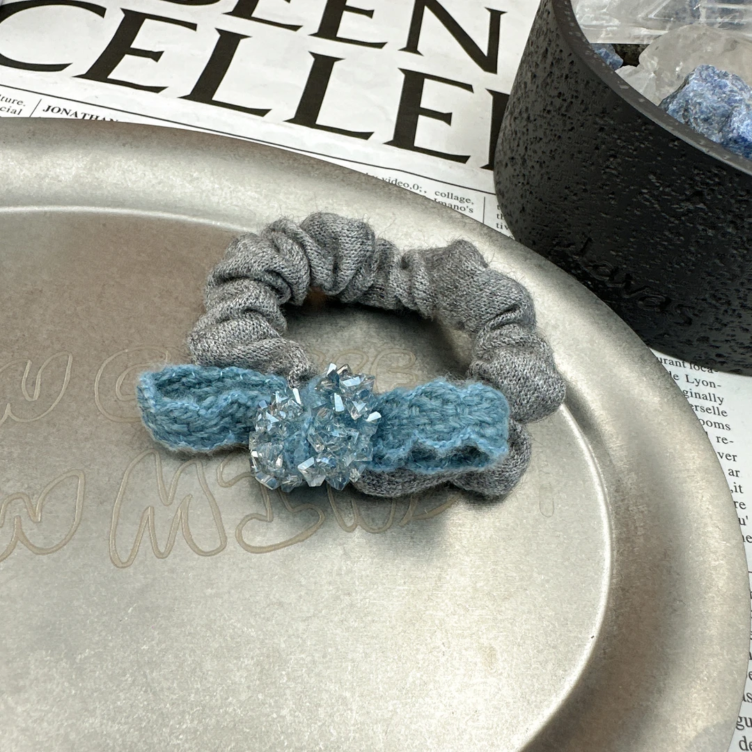 Mi33 韩版饰品 秋冬毛线针织蝴蝶结小肠发圈发绳 Q10058047