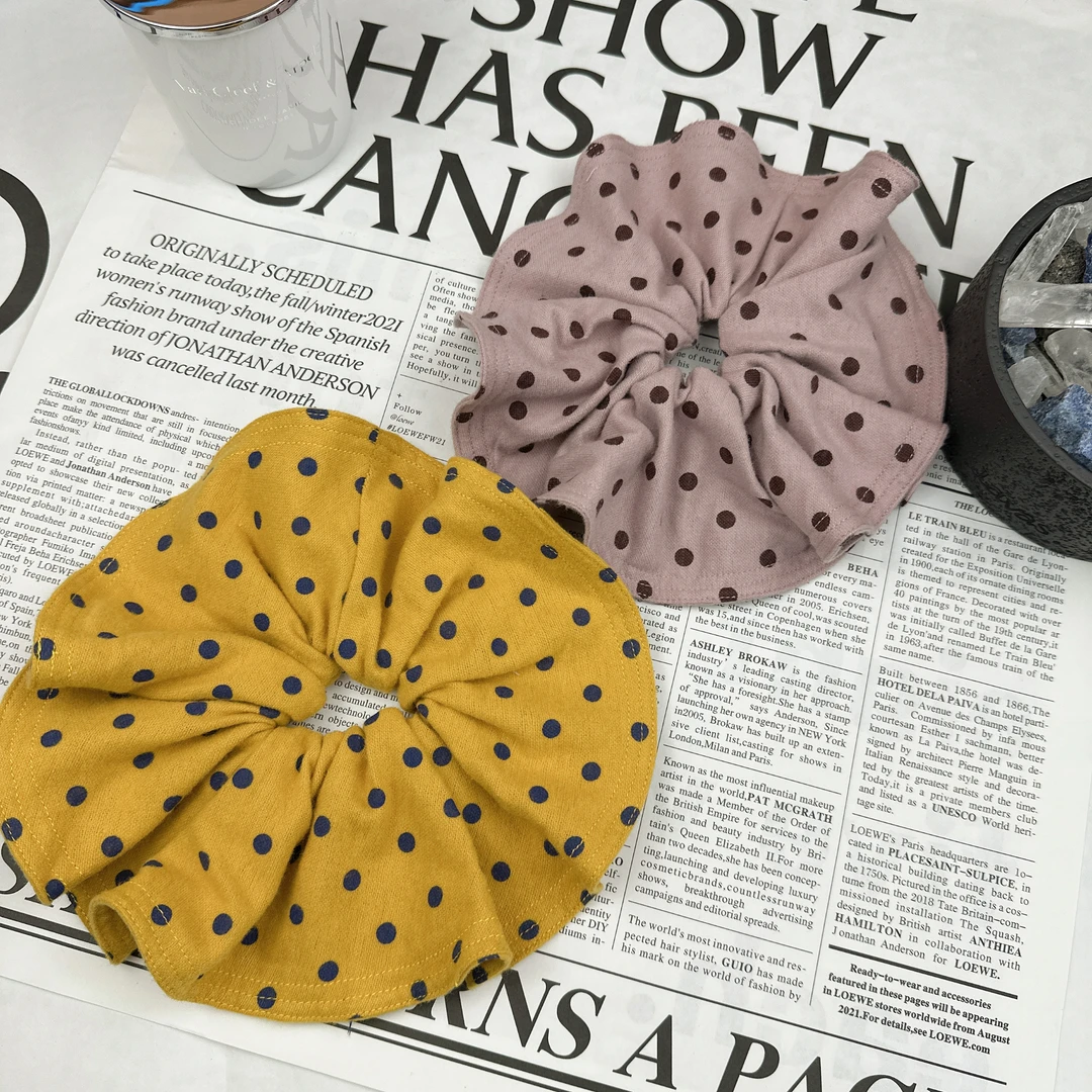 Mi33 韩版饰品 波点彩色大号大肠发圈发绳 Q18064021