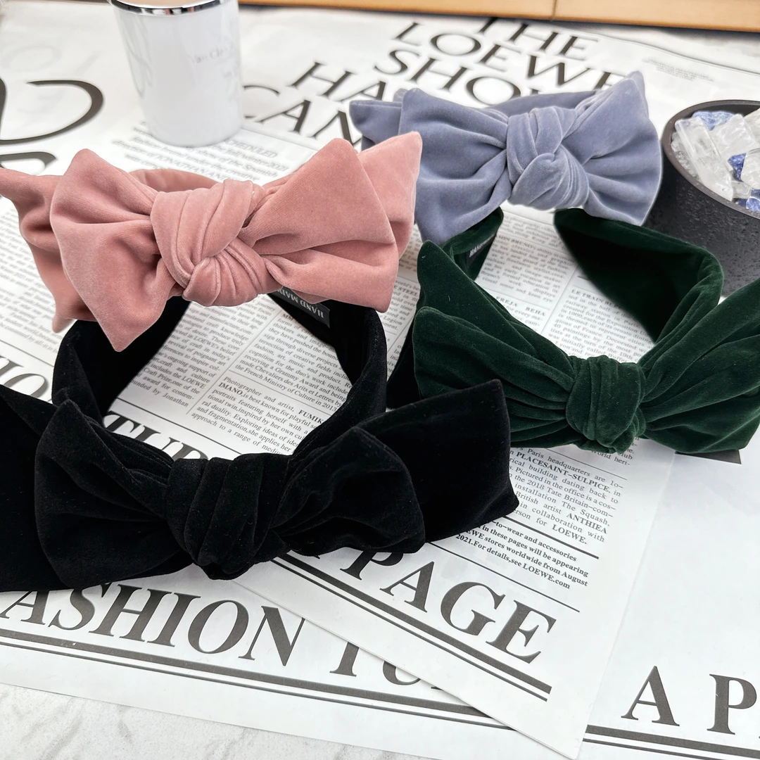 Mi33 韩版饰品 丝绒双层蝴蝶结高颅顶发箍  F88061060