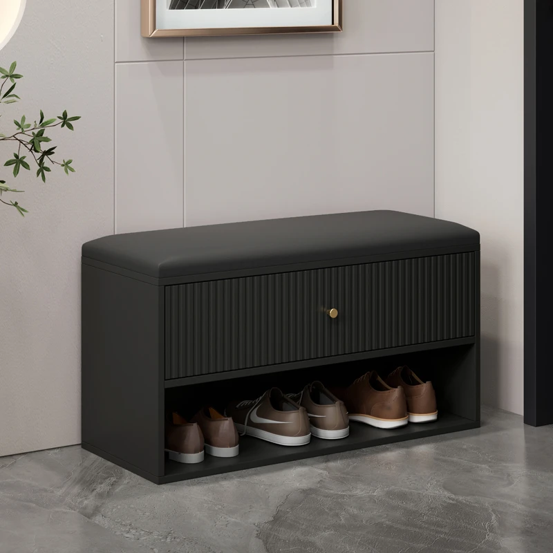 门口换鞋凳家用轻奢穿鞋凳简约现代入户带储物功能软包坐凳可坐式