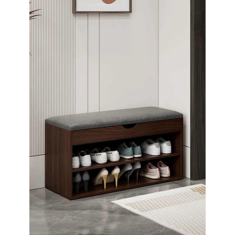 入户换鞋凳门口可坐鞋柜凳一体穿鞋凳简约储物软包进门免安装轻奢