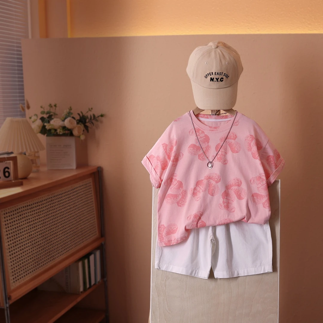 潮童童装店一岁宝宝衣服小孩套装新款短袖时尚印花百搭中小童洋气