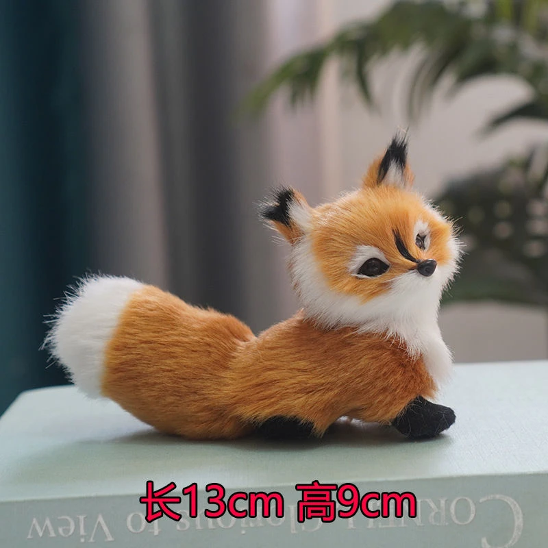 送同学送朋友仿真小狐狸摆件创意毛绒公仔超萌静态工艺品个性可爱