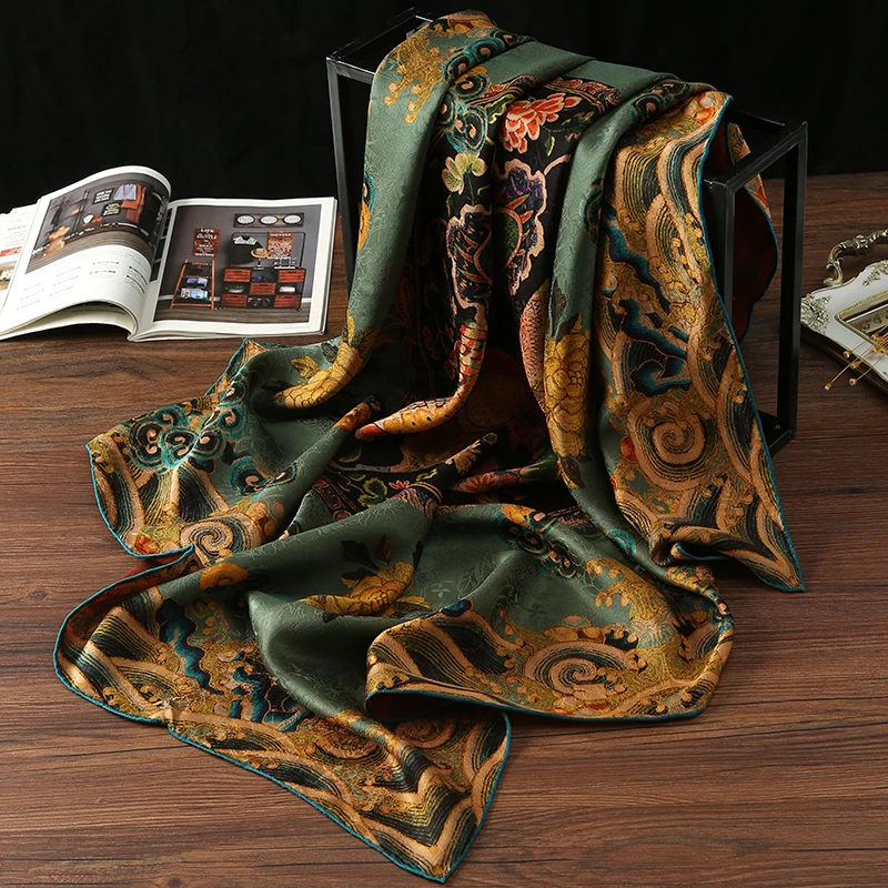 【西域风情】香云纱重磅丝巾100%桑蚕丝围巾披肩大方巾108*108cm