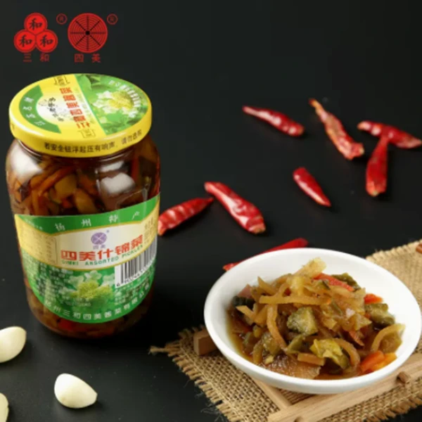 三和四美酱菜什锦菜扬州特产咸菜瓶装下饭菜老字号自制菜食品
