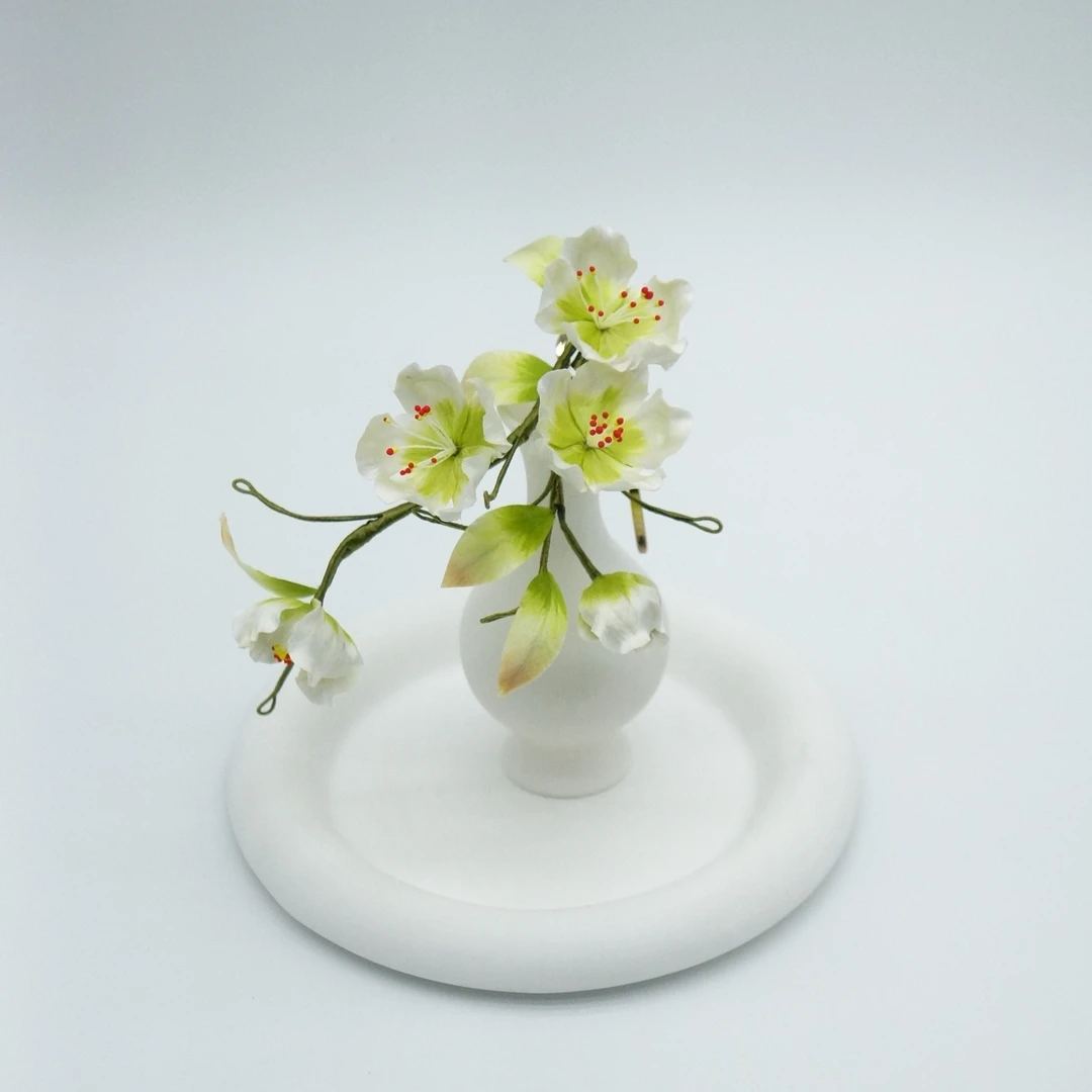 小师妹【梨花词】原创绒花发钗簪娘手工超仙气国风设计古风发簪