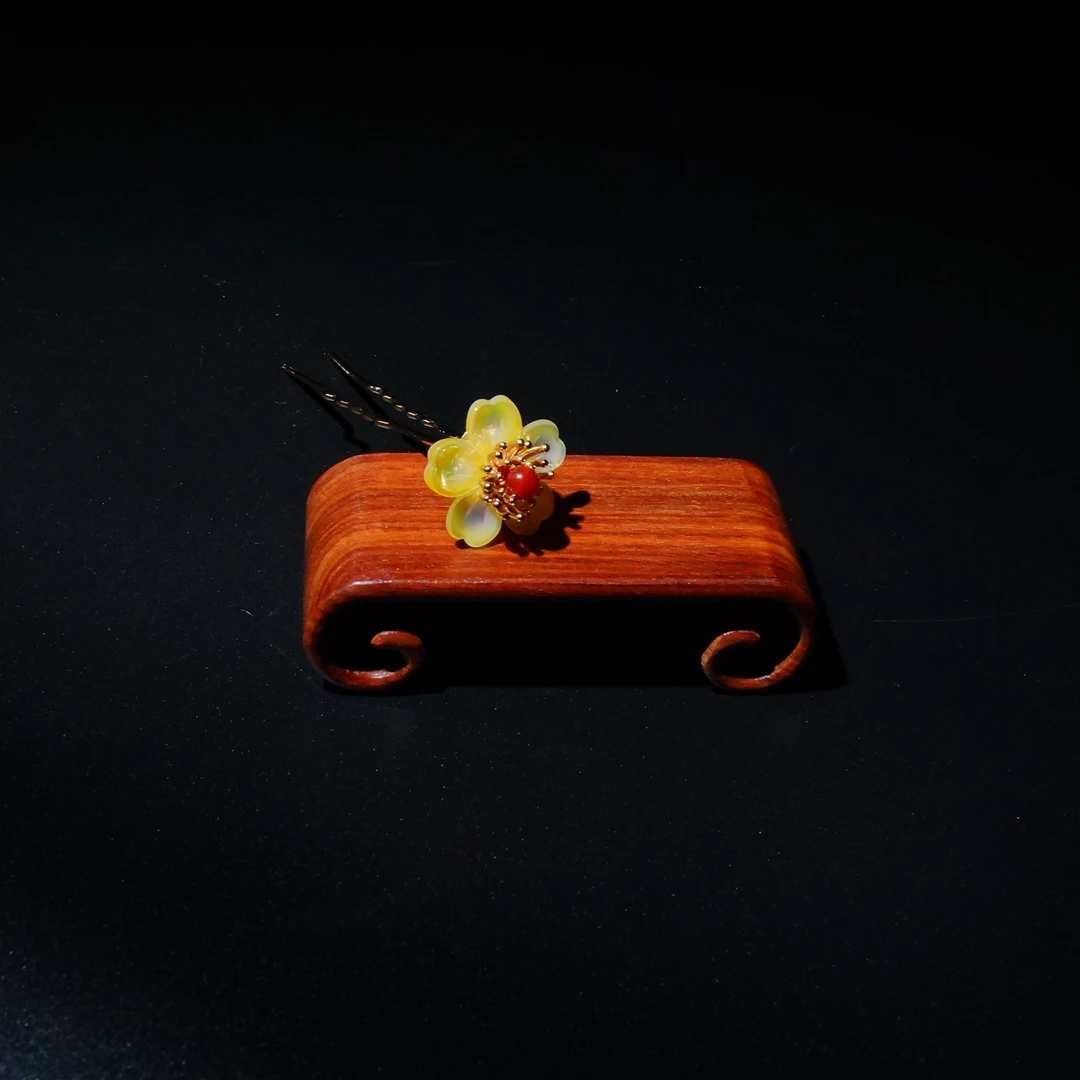 小师妹【采桑子】新款黄碟贝发钗簪娘手工超仙气国风