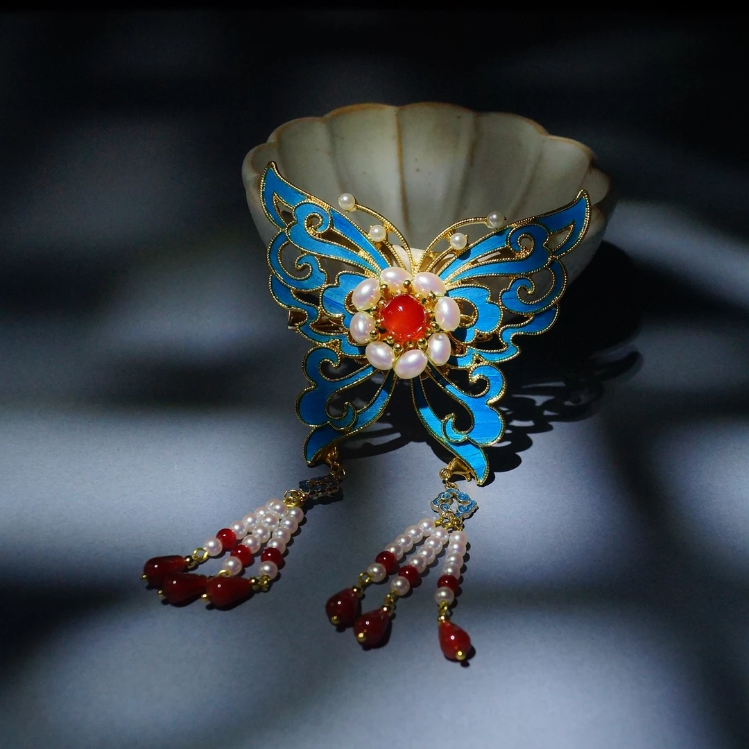 小师妹【繁锦】明制古风蝴蝶流苏后压簪娘手工仙气复古