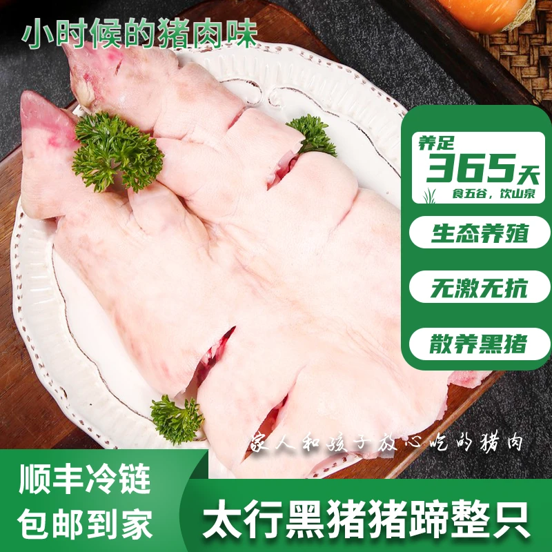 太行散养黑猪 猪蹄整只 现宰现杀 断骨连肉（一袋共4斤）