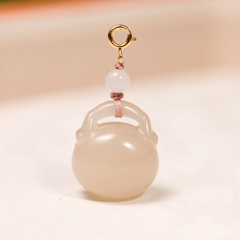 【叶叶珠宝】609 藕粉福袋+18k金 锁骨链吊坠 17.7*16*12mm