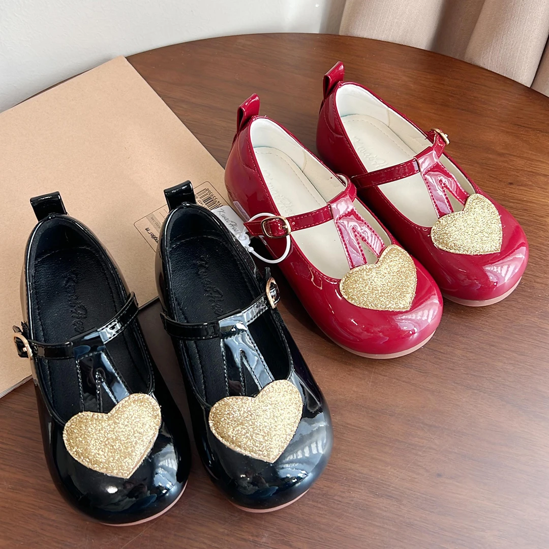 TAT圆头新款女童鞋子公主鞋浅口春款红色洋气单鞋潮流软底宝宝