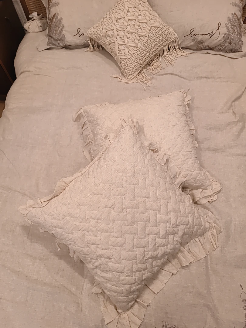 【天丝麻-巨无霸抱朴】小汉麻60家居花边大抱枕绗缝绗绣抱枕靠枕