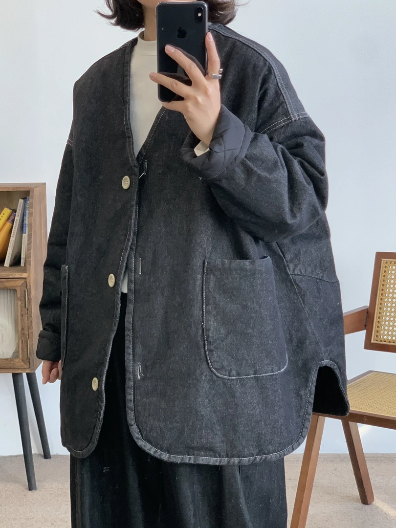 叨叨定制款#824578#加厚牛仔棉服（冬季新款）FL