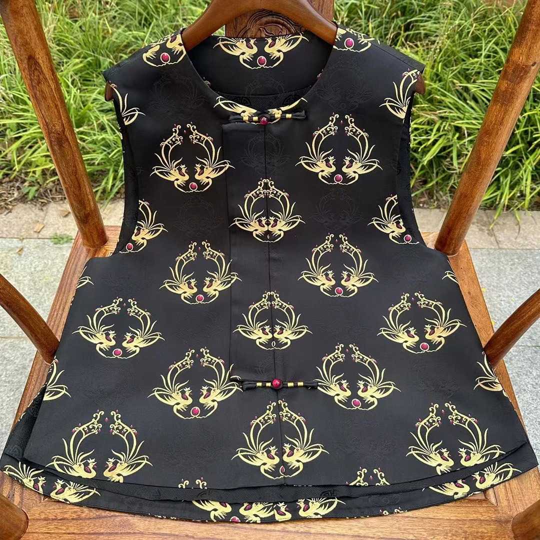 【现货】周康明【黑凤凰】新中式马甲国风宋锦上衣时尚百搭