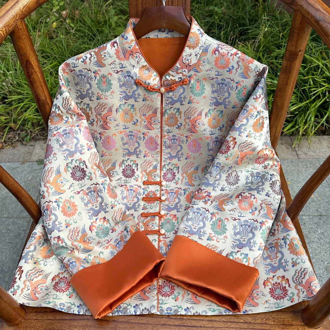 【现货实拍】上久楷【龙凤穿莲】新中式外套国风宋锦时尚百搭宽松