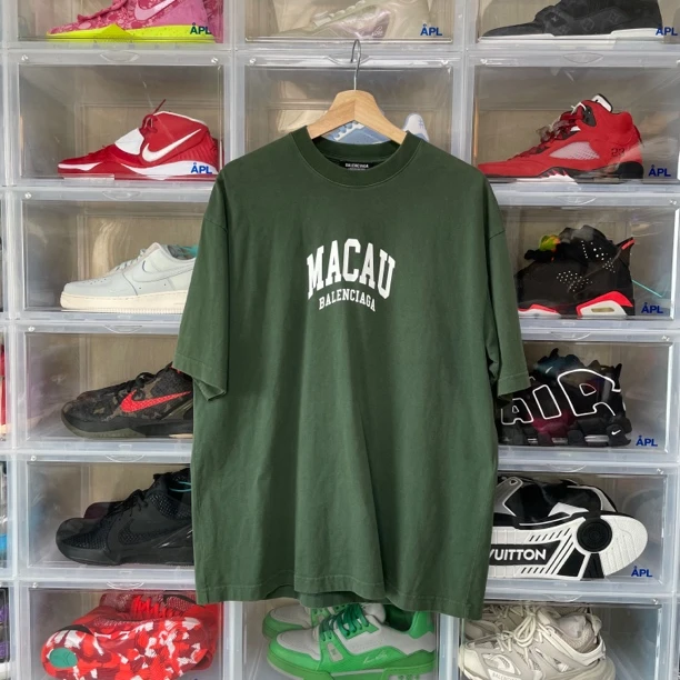 98新 XS Balenciaga/巴黎世家 澳门城市限定 深绿色 T恤