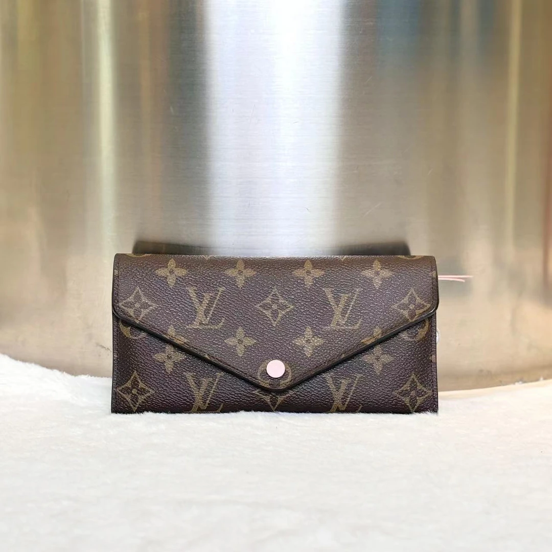 99新 LouisVuitton/路易威登 甄宝99LV老花粉豆豆钱包女士8231