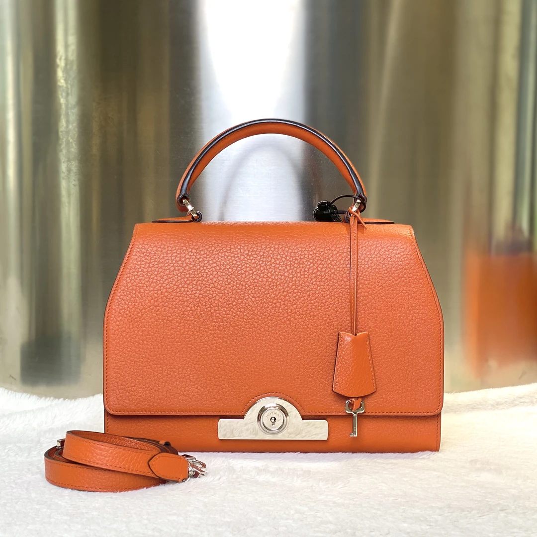 99新 MOYNAT/摩奈 闲置甄宝莫奈斜挎包橙色通勤经典4533