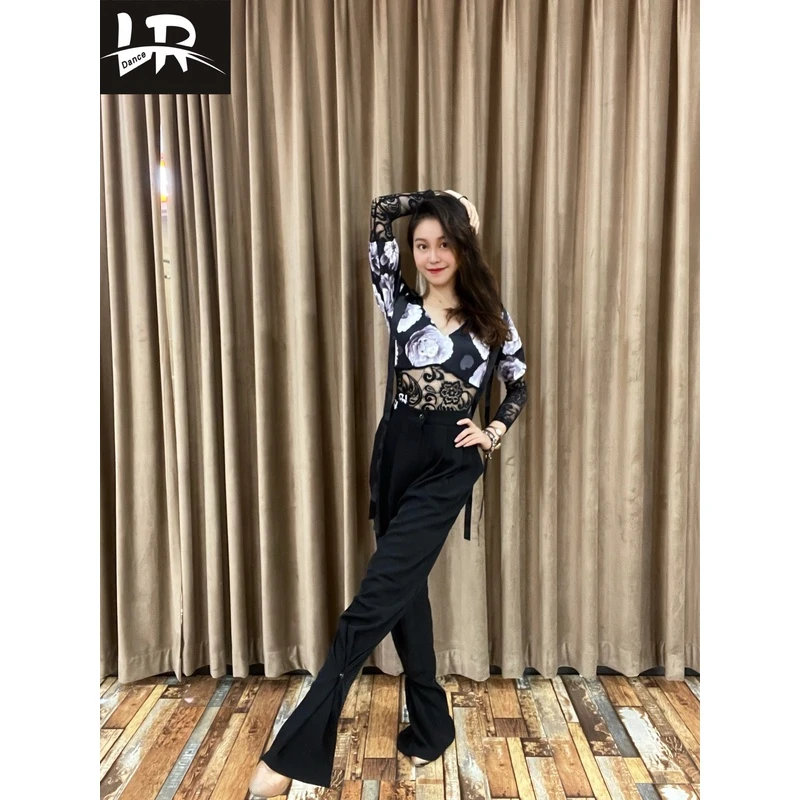 LR丽人舞服，摩登拉丁一体裤，裤腿多种穿搭，LR046表演日常都可