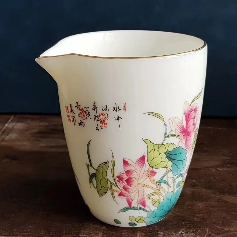 弘珹臻选  白瓷荷花公道杯茶海茶具配件个人泡茶茶海