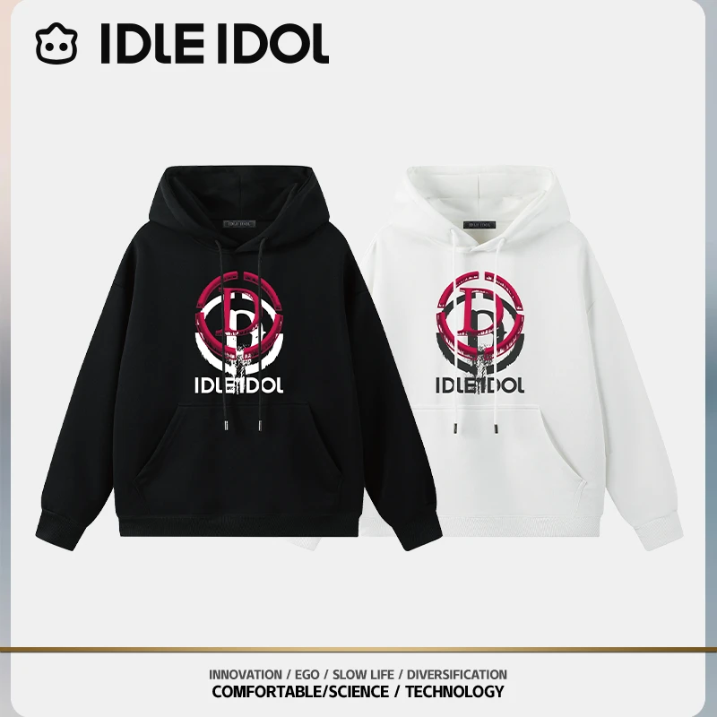 IDLE IDOL春秋长袖运动情侣宽松印花国潮套头休闲百搭潮流卫衣