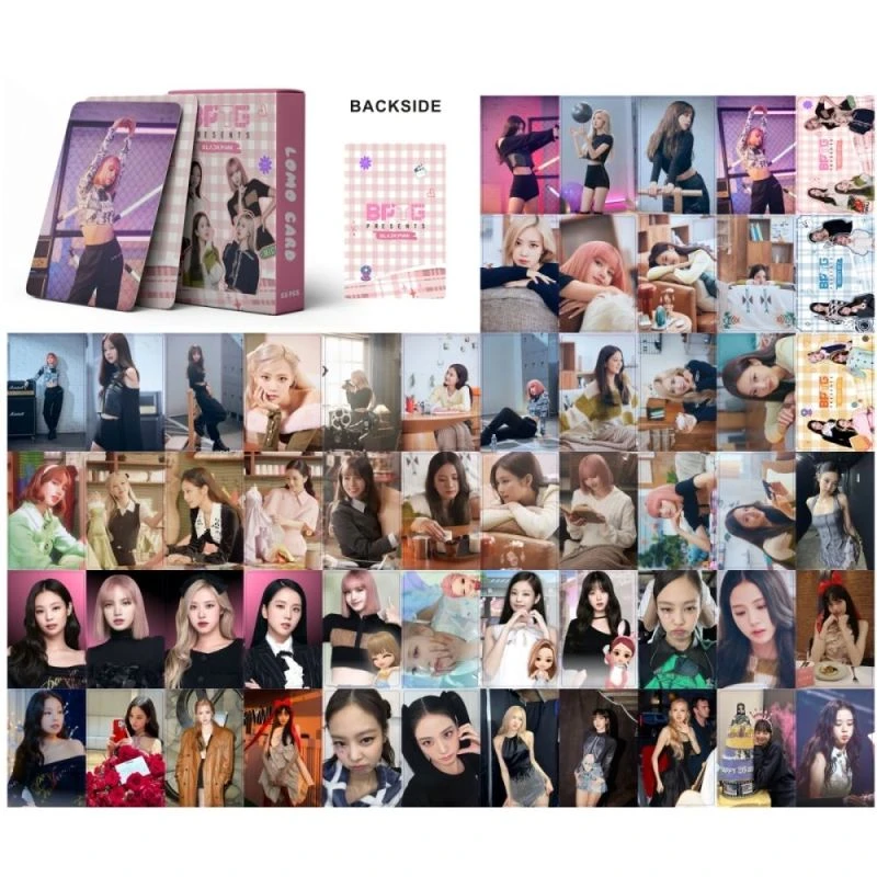 55张Blackpink小卡粉墨BPTG LOMO卡自制BP ROSE JENNIE盒装小卡