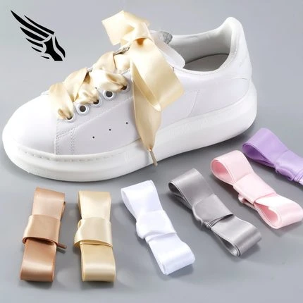 2.5厘米丝绸适用于匡威帆布 彪马puma麦昆小白鞋绳子女款扁鞋带