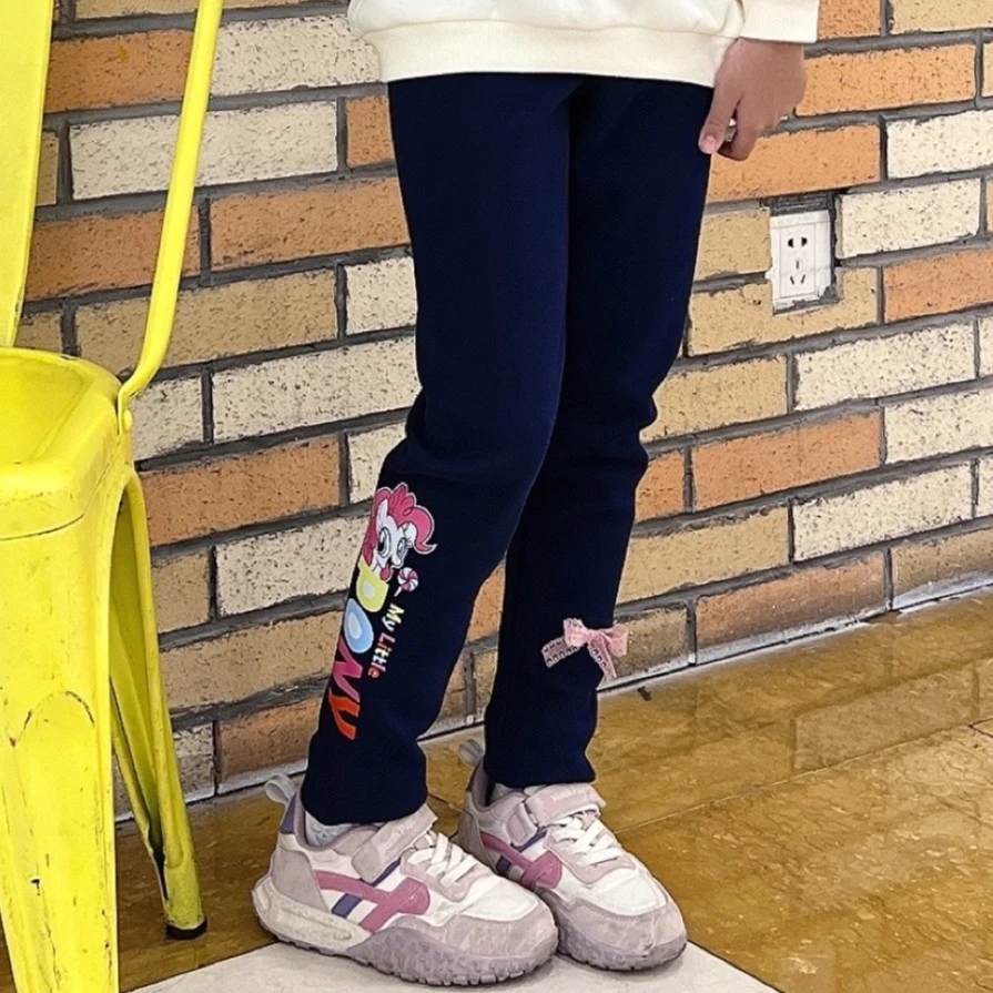 MY LITTLE PONY/小马宝莉韩版时尚女童修身加绒外穿秋冬打底裤J15