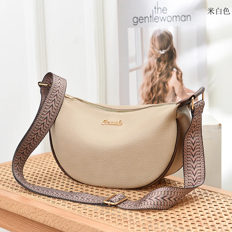 2024新款饺子包女士单肩斜挎包ins韩版休闲百搭软皮pu女包包时尚