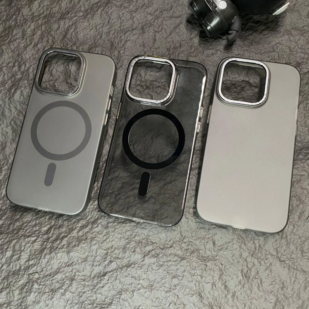 适用苹果14手机壳13pro磨砂透明磁吸壳12promax超薄全包防摔硬壳
