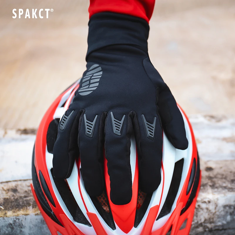 思帕客新雪丽绒防风保暖秋冬自行车长指手套触屏骑行手套