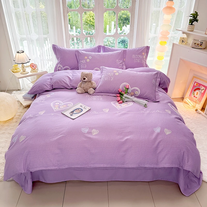 100%纯棉加厚生态磨毛单被套加厚款保暖被套冬季新款双人磨毛被套