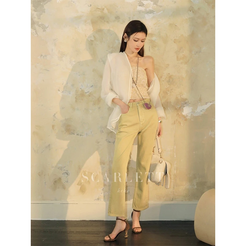 【8月】你的呵呵 秒变“铅笔腿”复古显瘦韩系九分烟管裤牛仔裤