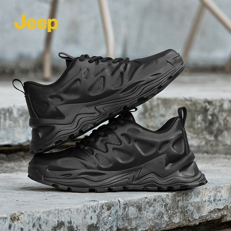 JEEP吉普秋季低帮新款男鞋户外运动舒适潮鞋男士休闲运动老爹鞋子
