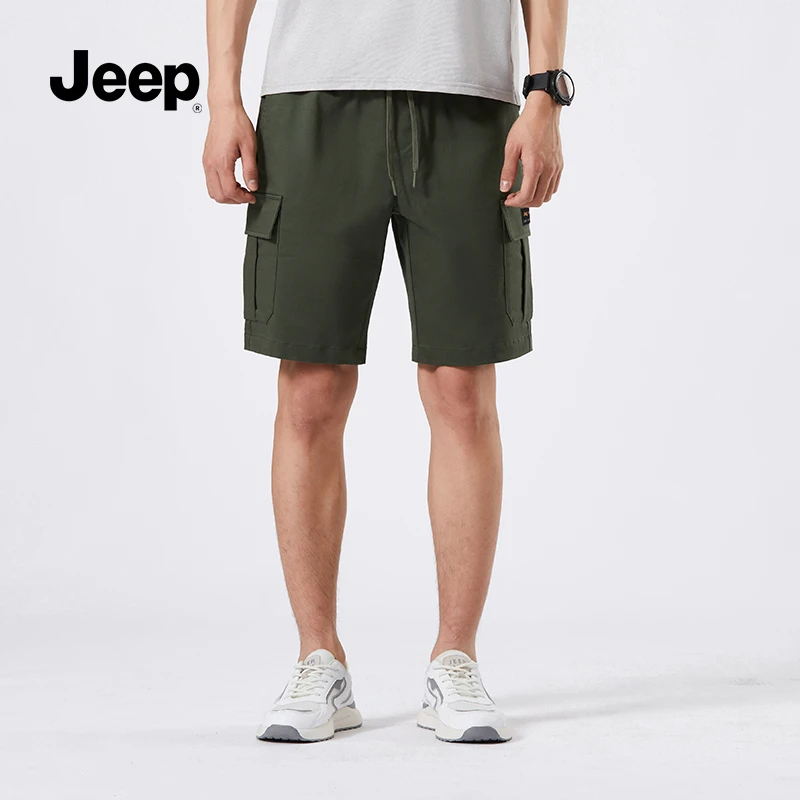 JEEP吉普薄款新款夏季男士直筒裤透气宽松休闲裤男款百搭短裤